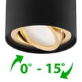 Miniatyrbild 8 av 10: Utanpåliggande HALOGEN Spot Flyttbart Rör GU10 Rund SVART-GULD 115mm
