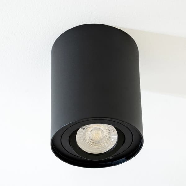 Flytbar HALOGEN Spot Tube Armatur AMAT-XL GU10 Rund Sort til påbygning