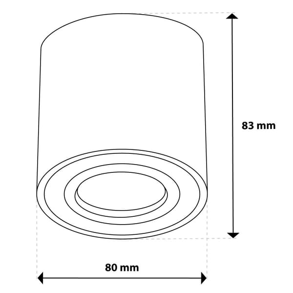 Pinta-asennettava halogeenivalaisin Hermetic IP44 EGIO GU10 Pyöreä musta 83mm