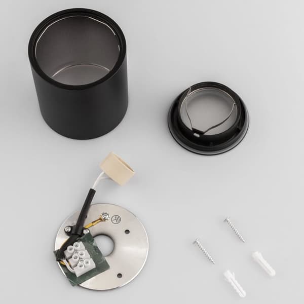 Pinta-asennettava halogeenivalaisin Hermetic IP44 EGIO GU10 Pyöreä musta 83mm