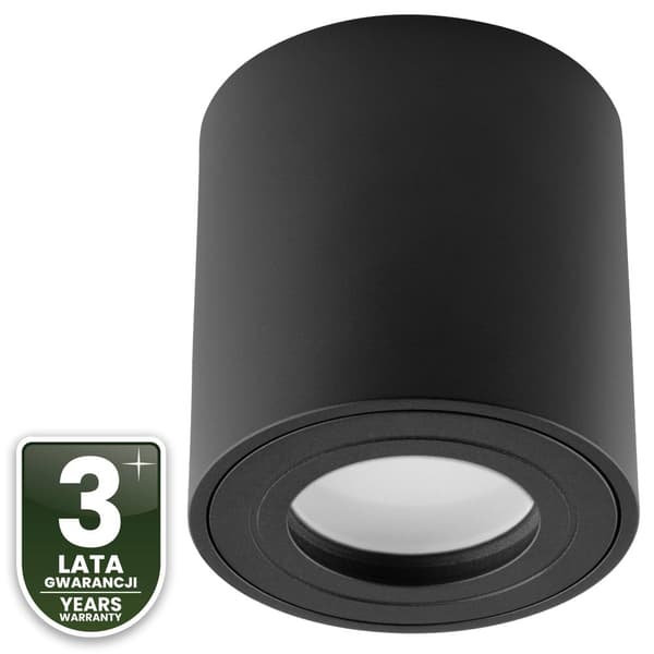 Pinta-asennettava halogeenivalaisin Hermetic IP44 EGIO GU10 Pyöreä musta 83mm