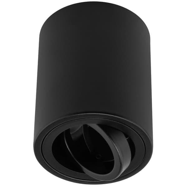 Påbygningsmonteret HALOGEN Spot Tube Flytbar Armatur LUNDO GU10 Rund Sort