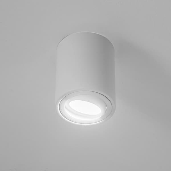 Påbygningsmonteret HALOGEN Spot Tube Flytbar Armatur LUNDO GU10 Rund Hvid 80mm