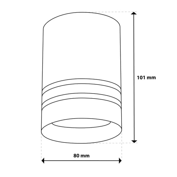 Påbygningsmonteret HALOGEN Spot Tube ARISA GU10 Rund Hvid 80mm