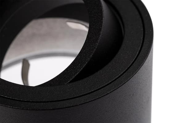 Utanpåliggande HALOGEN-armatur, Flyttbar, Rund, Svart, 50 mm INSATs