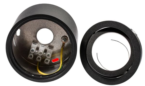Utanpåliggande HALOGEN-armatur, Flyttbar, Rund, Svart, 50 mm INSATs