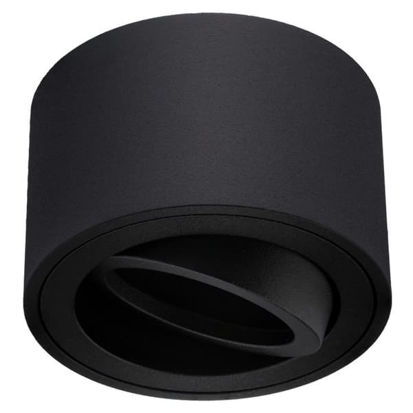 Utanpåliggande HALOGEN-armatur, Flyttbar, Rund, Svart, 50 mm INSATs