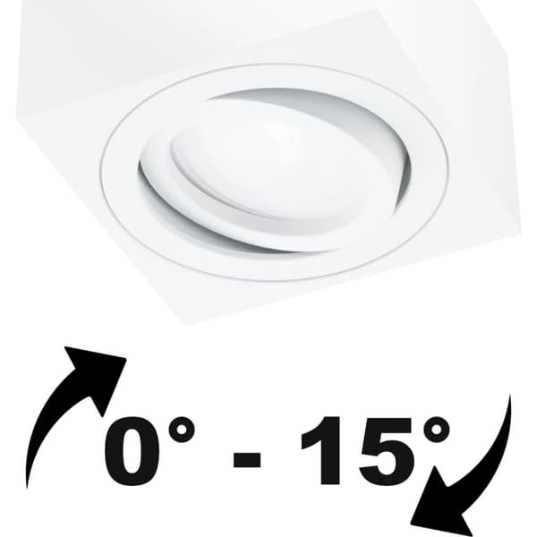 Utanpåliggande HALOGEN Spot Tube Flyttbar Fyrkantig Vit 50mm