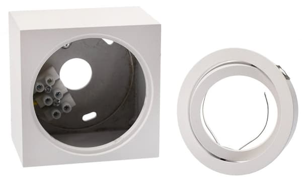 Utanpåliggande HALOGEN Spot Tube Flyttbar Fyrkantig Vit 50mm