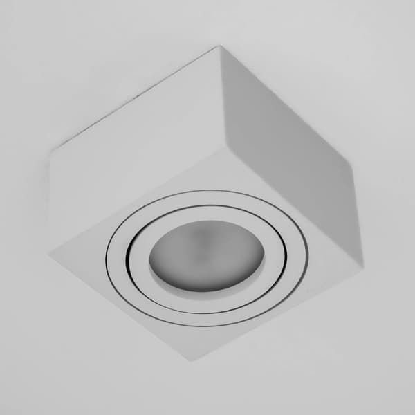 Utanpåliggande HALOGEN Spot Tube Flyttbar Fyrkantig Vit 50mm