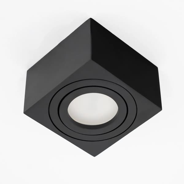 Utanpåliggande HALOGEN Spot Tube Flyttbar Fyrkantig Svart 50mm
