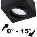 Miniatyrbild 5 av 10: Utanpåliggande HALOGEN Spot Tube Flyttbar Fyrkantig Svart 50mm