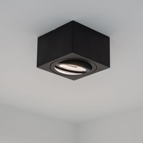 Utanpåliggande HALOGEN Spot Tube Flyttbar Fyrkantig Svart 50mm