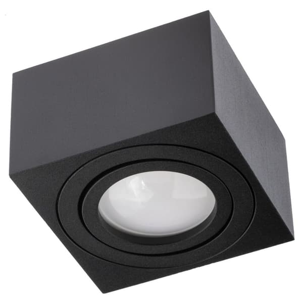 Utanpåliggande HALOGEN Spot Tube Flyttbar Fyrkantig Svart 50mm