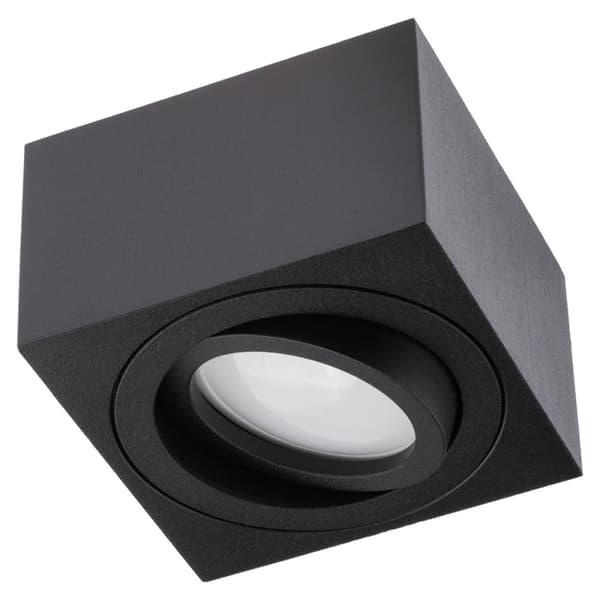 Utanpåliggande HALOGEN Spot Tube Flyttbar Fyrkantig Svart 50mm