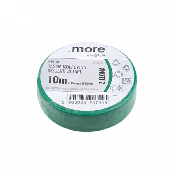 Isoleringstape 15mm x 0,13mm GRØN 10m