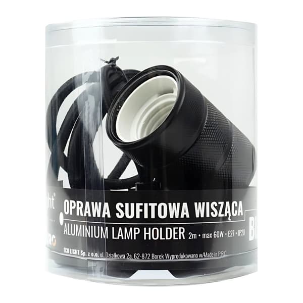 Pendellampe Dekorativ lampe E27 Mat sort kabel sort Loft