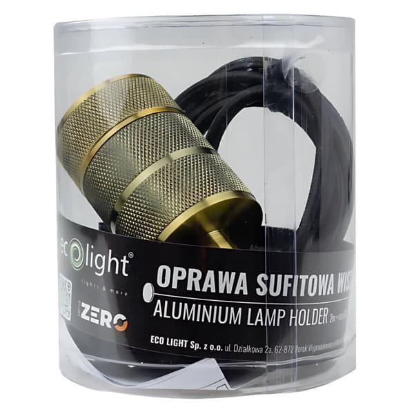 Pendellampe Dekorativ lampe E27 Gammel guld sort tråd Loft