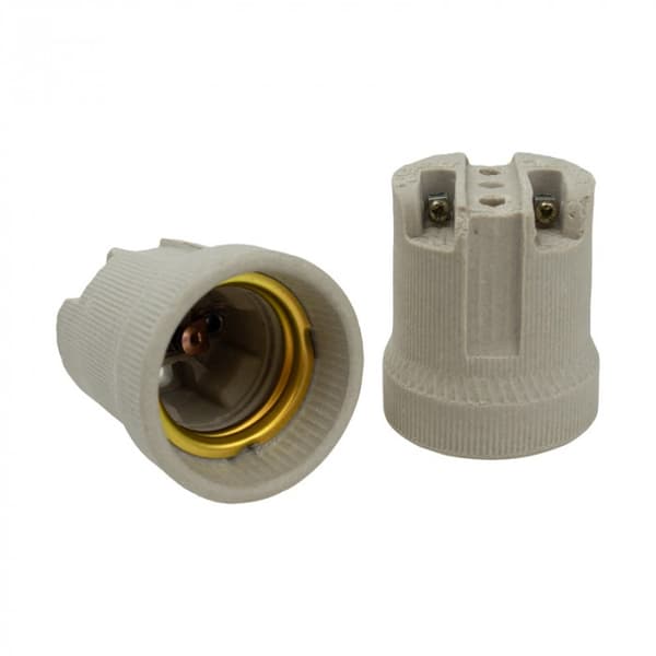 Keramisk fatning E27 uden plade HOLDER