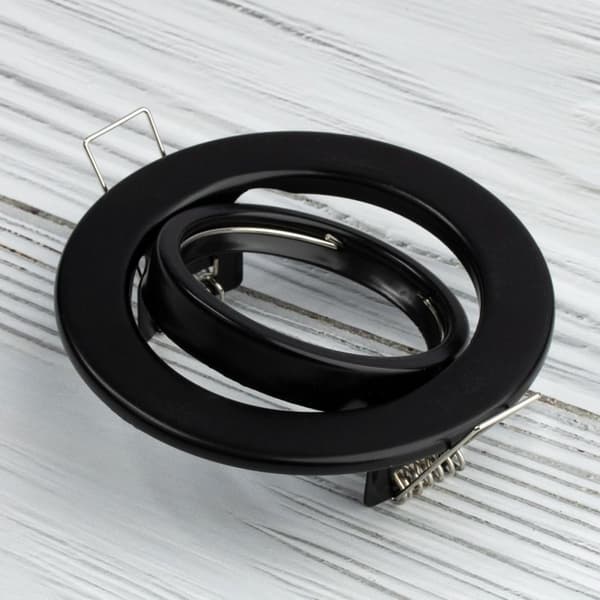 HALOGEN indbygget lampe, bevægelig, rund, AURELI, sort metalplade, MR16, GU10