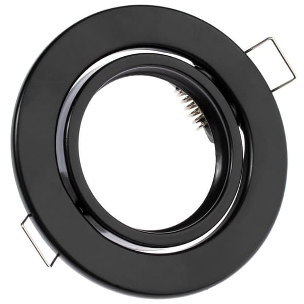 HALOGEN indbygget lampe, bevægelig, rund, AURELI, sort metalplade, MR16, GU10