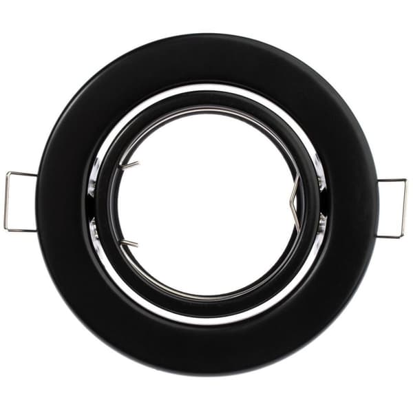 HALOGEN indbygget lampe, bevægelig, rund, AURELI, sort metalplade, MR16, GU10