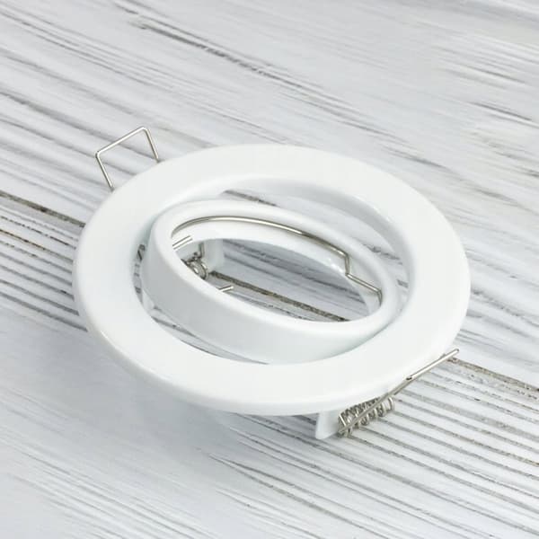 HALOGEN indbygget lampe, bevægelig, rund, AURELI, hvid metalplade, MR16, GU10