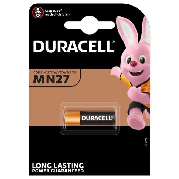 Specialiserede batterier DURACELL MN27 A27 27A V27A 12V blisterpakning 1 stk.