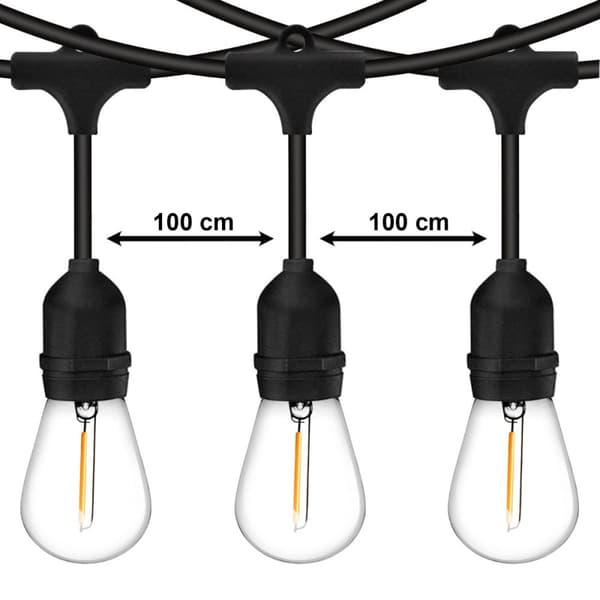 MALUS Ljusslinga för trädgårdslampa 10m 10x E27 Lumiled