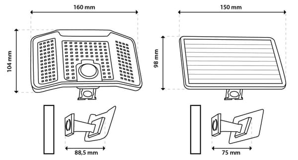 SOLKALAMPE HALOGEN LED REFLEKTOR SMD PROPLYGTESOLER SKUMRINGSBEVÆGELSESSENSOR