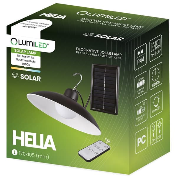 Solcelle LED-lampe til udendørs have 4000K IP44 + fjernbetjening til pavillon/terrasse
