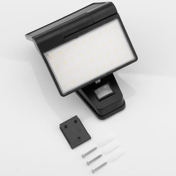 Solcellsstrålkastare LED-fasadlampa 6500K IP44 Skymningssensor