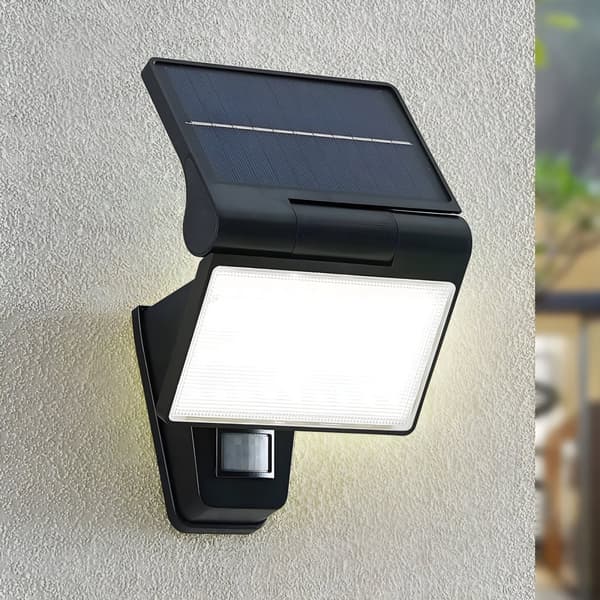 Solcellsstrålkastare LED-fasadlampa 6500K IP44 Skymningssensor