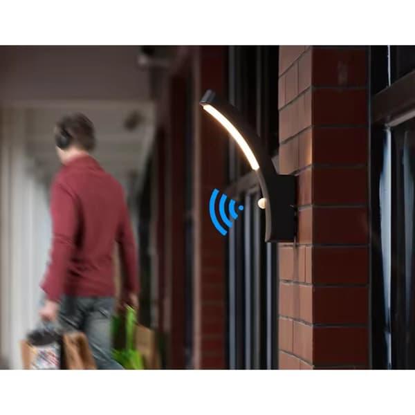 LED facadelampe udendørs væg sort havevæglampe 10W 4000K IP44 bevægelsessensor LOGIA