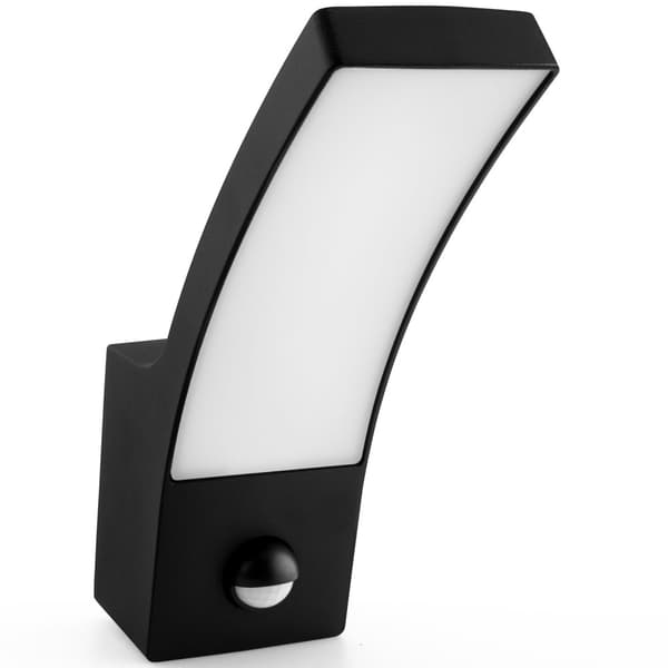 LED facadelampe udendørs væg sort havevæglampe 10W 4000K IP44 bevægelsessensor LOGIA