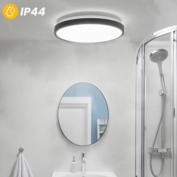 LED-kattovalaisin 36W 4000K 3820lm 106 lm/W pyöreä IP44 musta rengas