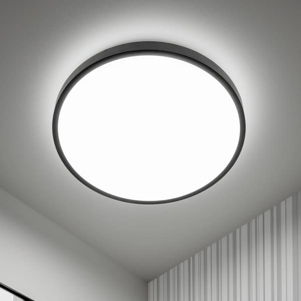 LED-kattovalaisin 36W 4000K 3820lm 106 lm/W pyöreä IP44 musta rengas