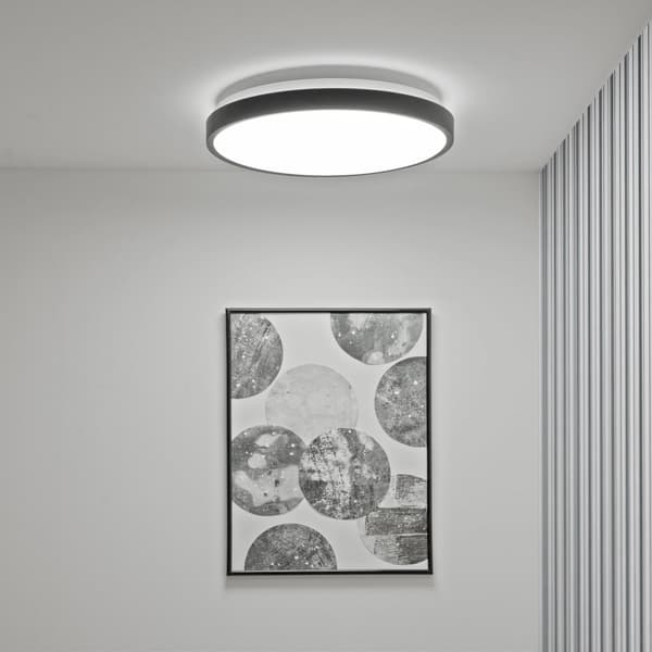 LED-kattovalaisin 36W 4000K 3820lm 106 lm/W pyöreä IP44 musta rengas