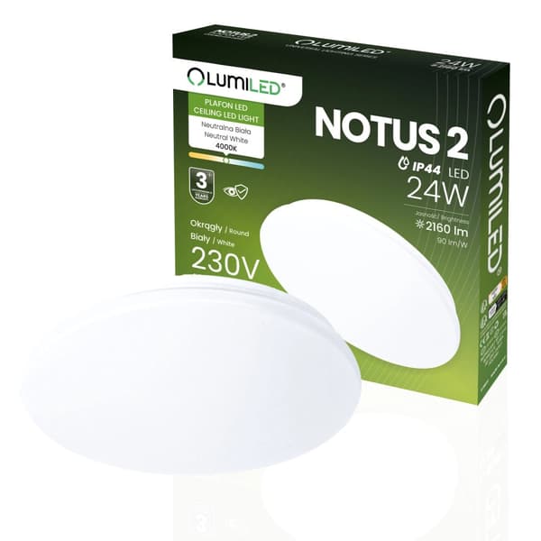 LED loftslampe overflademonteret 24W rund IP44 38 cm