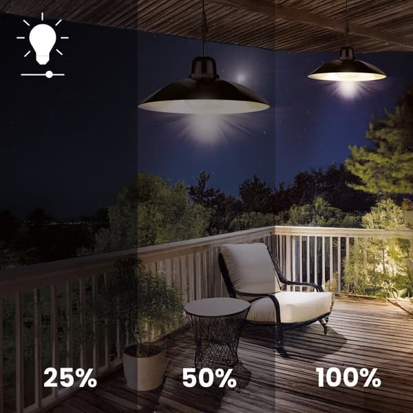 Solcellsdriven LED-lampa för utomhusbruk, trädgård, 4000K, IP44, fjärrkontroll, lusthus, terrass, 2 lampor