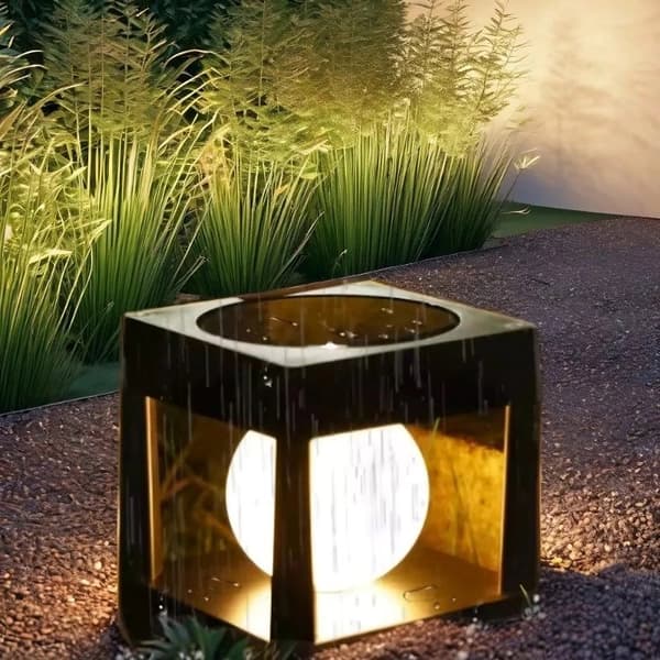 KWADRUS 3000K LED-aurinkokennopuutarhavalaisin, sisäänrakennettu, IP44, koristeellinen