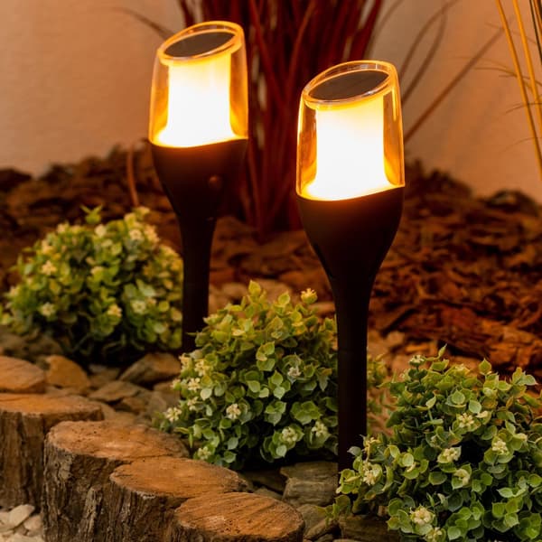 Solcelledrevet havelampe LED-drevet udendørs flammeeffekt IGNIS