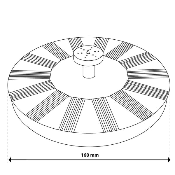 Solcelledrevet LED-fontæne Hermes flydende med pumpe 180 l/t IP65 5 dyser