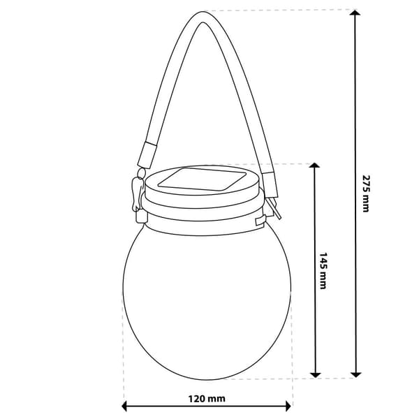 Solcellehavelampe LED MAGUS 3000K Batteri Lanterne Glas