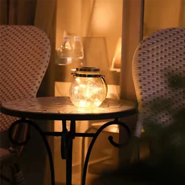 Solcellehavelampe LED MAGUS 3000K Batteri Lanterne Glas