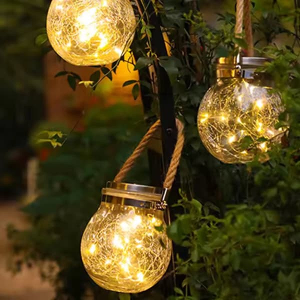 Solcellehavelampe LED MAGUS 3000K Batteri Lanterne Glas