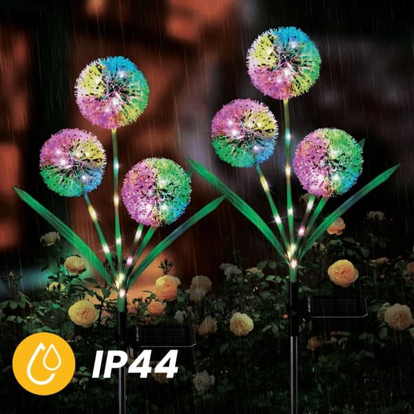 Solcellslampa för trädgård LED PILUS RGB-driven dekorativ blomma vitlök