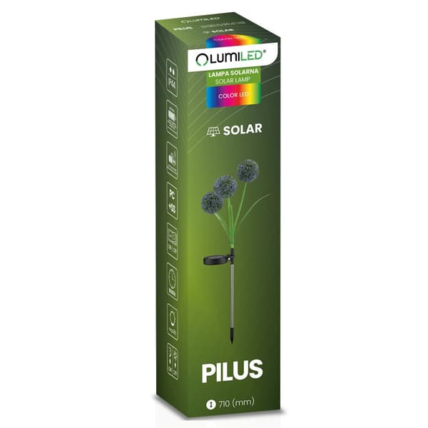 Solcellslampa för trädgård LED PILUS RGB-driven dekorativ blomma vitlök