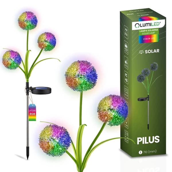 Solcellslampa för trädgård LED PILUS RGB-driven dekorativ blomma vitlök