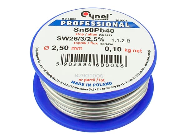 Tinajuote ja fluks 100g 2.5mm Cynel hartsilla